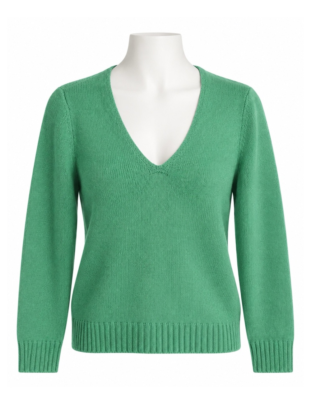 Size XL Grayson & Dunn 100% Cashmere V-Neck Sweater Green BNWT